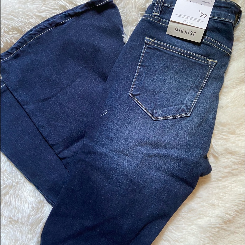 Flared Jeans, Dark Wash! Very Boho!